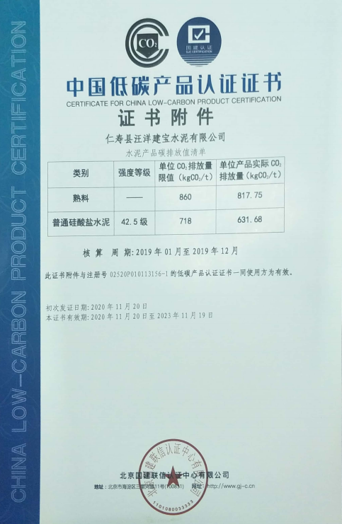 仁壽縣汪洋建寶水泥有限公司 2020年度溫室氣體排放信息披露書(shū)(圖2) 仁壽縣汪洋建寶水泥有限公司 2020年度溫室氣體排放信息披露書(shū)(圖2)